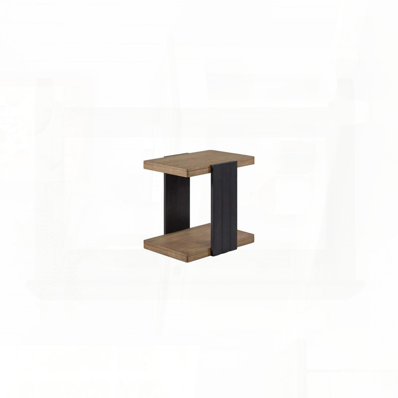 Table de chevet Channel avec finition bicolore et tablette de rangement