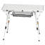 Table de camping pliante portative en aluminium argenté, plateau de table en filet de 35,4 pouces de large, hauteur réglable, structure en acier stable, compact pour le rangement dans le garage