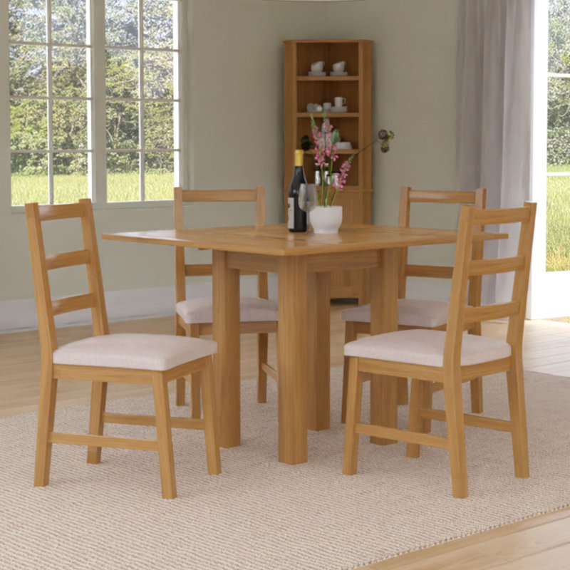 4 - Person Solid Oak Dining Set, White