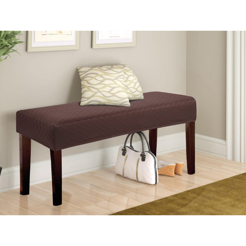 Housse pour repose-pieds, Mélange de polyester chocolat
