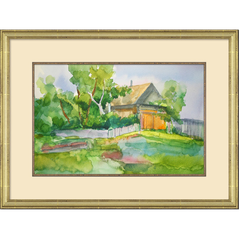 «Cottage on the Cape IV» - Peinture encadrée sur papier