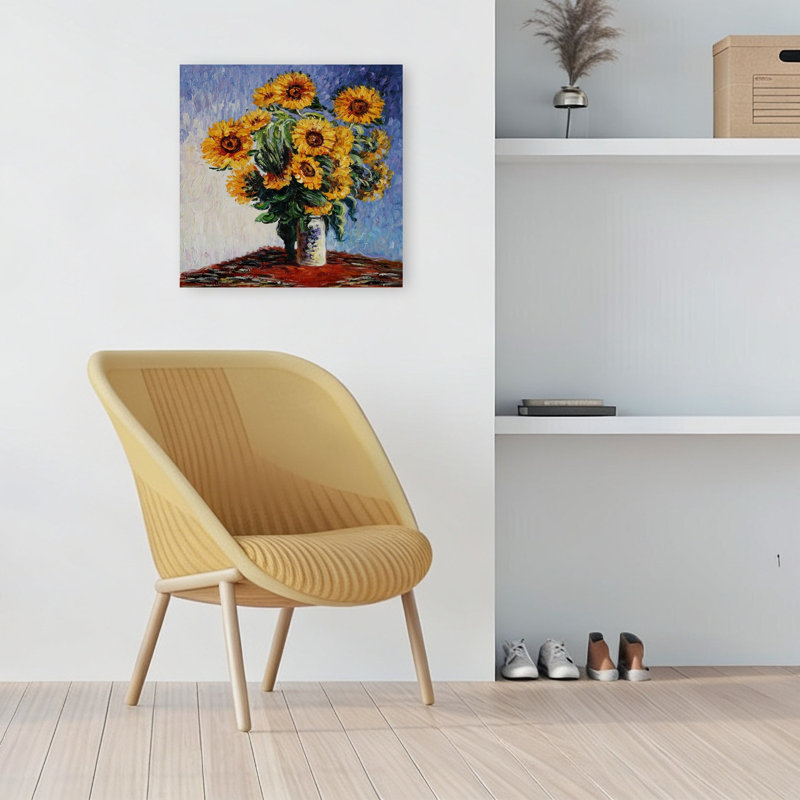 Tournesols, "Bold Classic", tournesol coloré, fleur d'été violette, impression murale, H 18 po x l 18 po