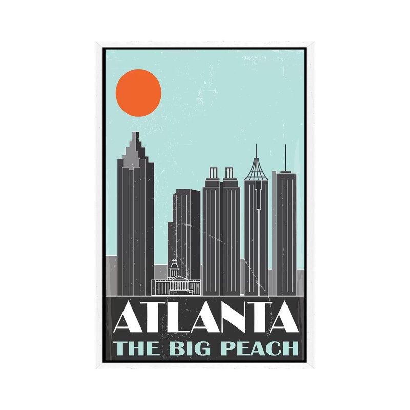 Atlanta - Print on Canvas, 101.6 cm H x 66.04 cm W, White Framed