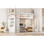 Lit mezzanine double en bois avec garde-robe intégrée, bureau, tablettes de rangement et tiroirs-2015441483