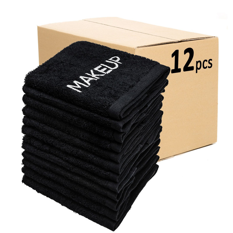 Lingettes démaquillantes noires de qualité supérieure | Ensemble de débarbouillettes 100% coton