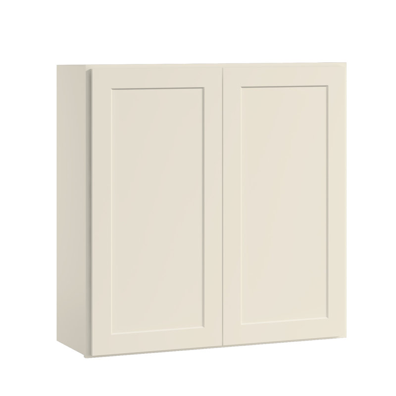 Armoire de cuisine murale antique blanche avec tablettes réglables l 36 po x H 36 po x P 12 po, Cream, 36"W x 36"H x 12"D