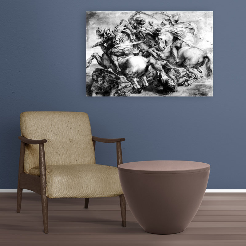 The Battle Of Anghiari Classic Contemporary Horse Wildlife Wall Art Print by Peter Paul Rubens - 1 Piece Wrapped Canvas Wall Art