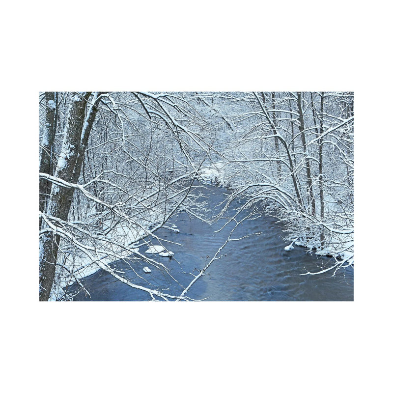 Fresh Snow On The Mecan River by Brian Wolf - Wrapped Canvas Print, 20.32cm H x 30.48cm W x 1.91cm D