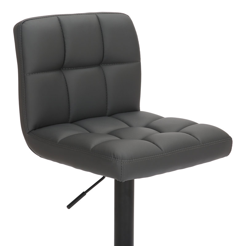 Hetal Swivel Upholstered Adjustable Height Counter Stool with Metal Frame, Charcoal