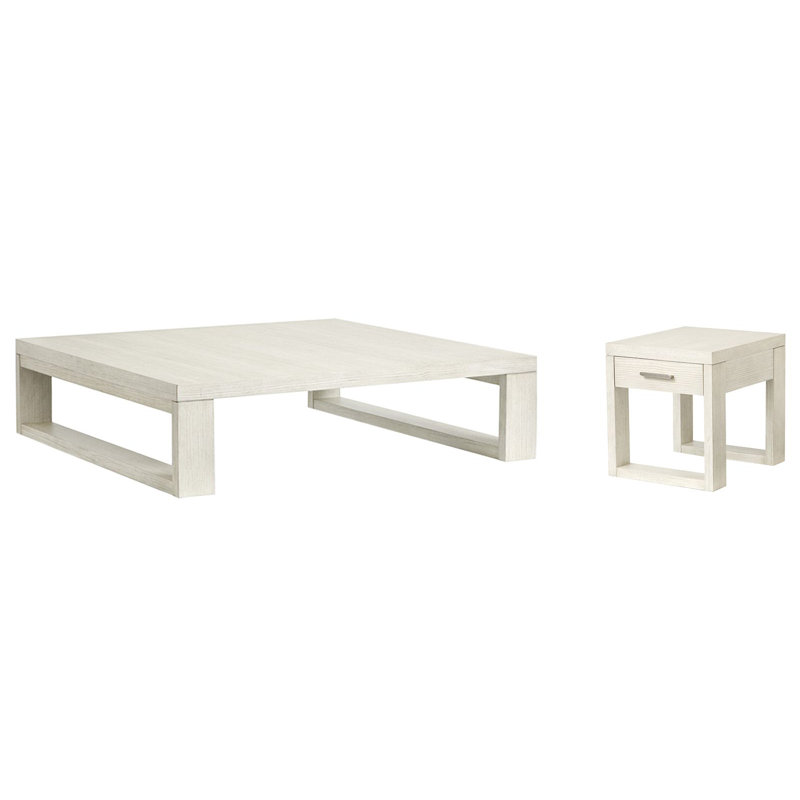 Otwin Square Cocktail Table With End Table, 2 Pieces: Coffee Table, End Table