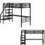 Lit mezzanine simple avec bureau intégré Gintare