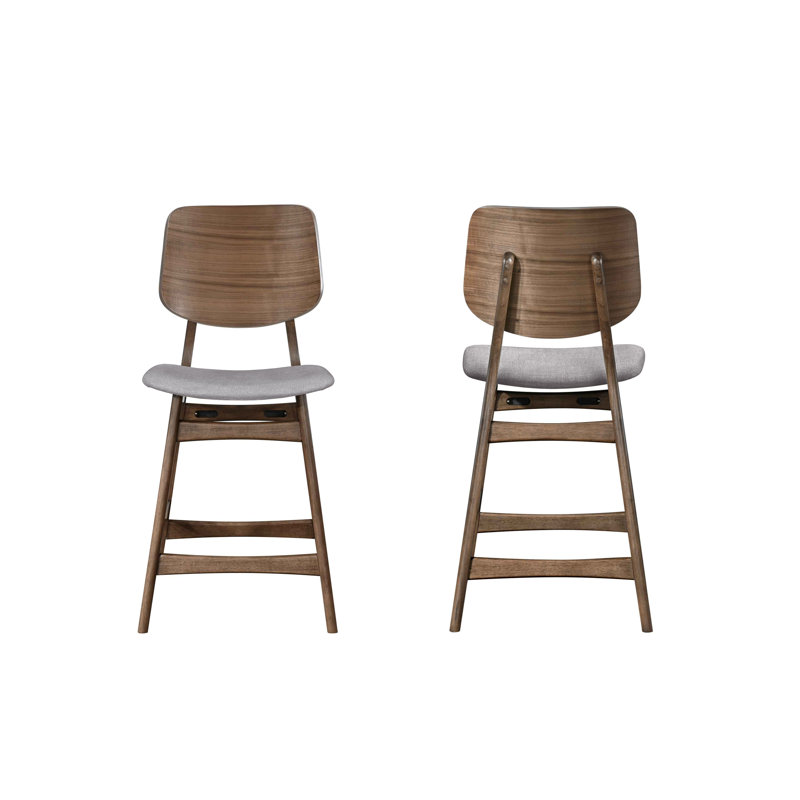 Chaise de comptoir Gannaway, Gris / Brun