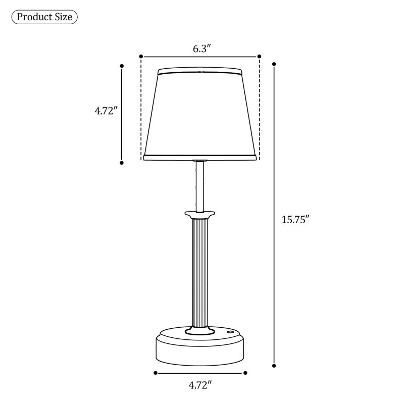  2-Pack 15.8'' Gold Rechargeable Table Lamp, Cream Woven