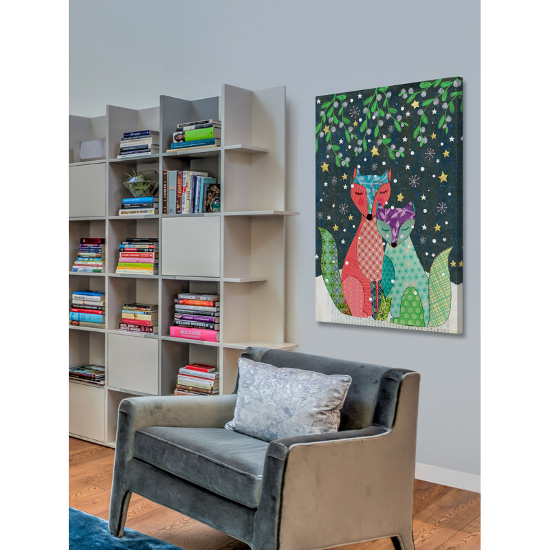 «Winter Foxes» par Vanessa Sascalia, reproduction sur toile tendue, H 18 po x l 12 po x P 1,5 po