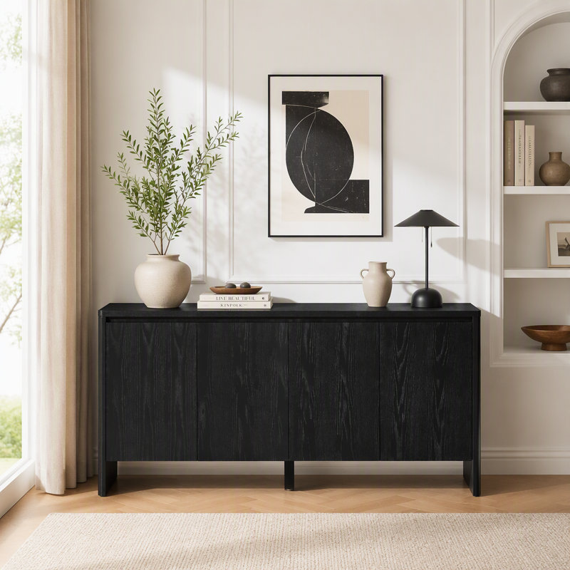 Buffet Mid-Century moderne avec meuble télé avec tablettes réglables pour la cuisine, la salle à manger, le salon, l'entrée