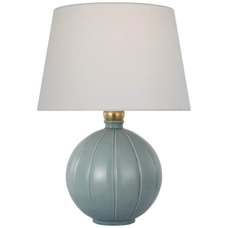 Thomas O'Brien Ponteil Table Lamp with Linen Shade, Blue, 16.5" H x 12" W x 12" D
