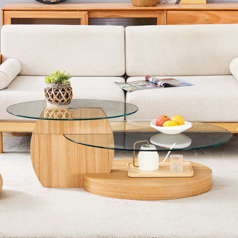Double Layer Coffee Table, Natural