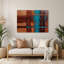 Southwestern Cowboy Rustic Plaid 79, art mural en métal brun