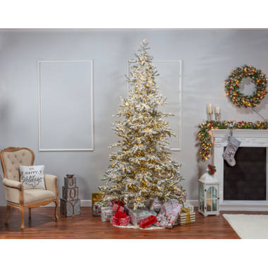 6.5' Oregon Fir Artificial Christmas Tree with 1350 Warm White Micro  (Multifunction) LED Lights with Remote Control, Instant Connect Technology  and 1218 Bendable Branches