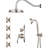 Adjustable Flow Rate Shower In Brushed Nickel With Body Jet And Included Diverter Valve Bathroom Faucet Flow, Spray-117432607