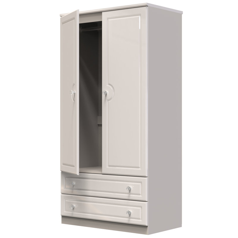 Conover Wide 2 Drawer Double Wardrobe , Kashmir Gloss/Kashmir