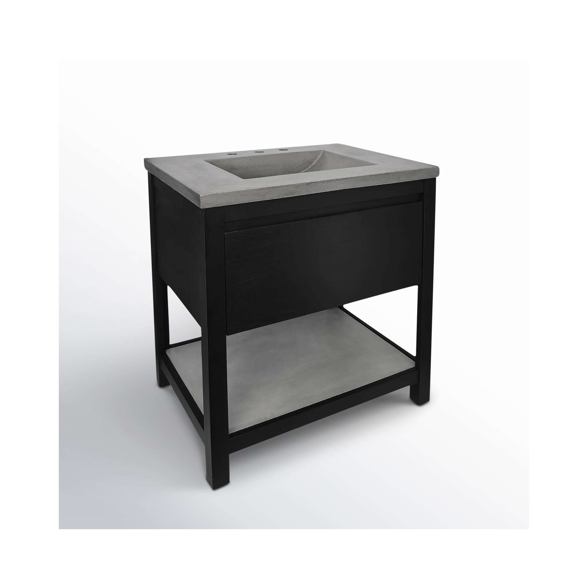 Solace 30.5" Single Bathroom Vanity Set, Ash, Ash, Midnight Oak