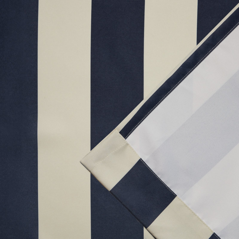 Panneau de rideau simple semi-diaphane avec œillets Kristen, Bleu marine / sable, L 54 po x L 96 po