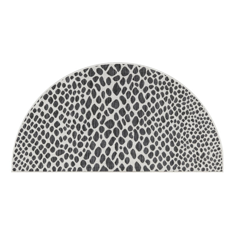 Tapis noir abstrait intérieur / extérieur, Foyer 3 pi 1 po x 6 pi 1 po
