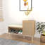 Banc de rangement pour chaussures 2 en 1, armoire à chaussures en rotin PP avec 2 tablettes réglables et coussin de siège amovible, banc d'entrée moderne, rangement pour chaussures, range-chaussures pour couloir, chambre à coucher