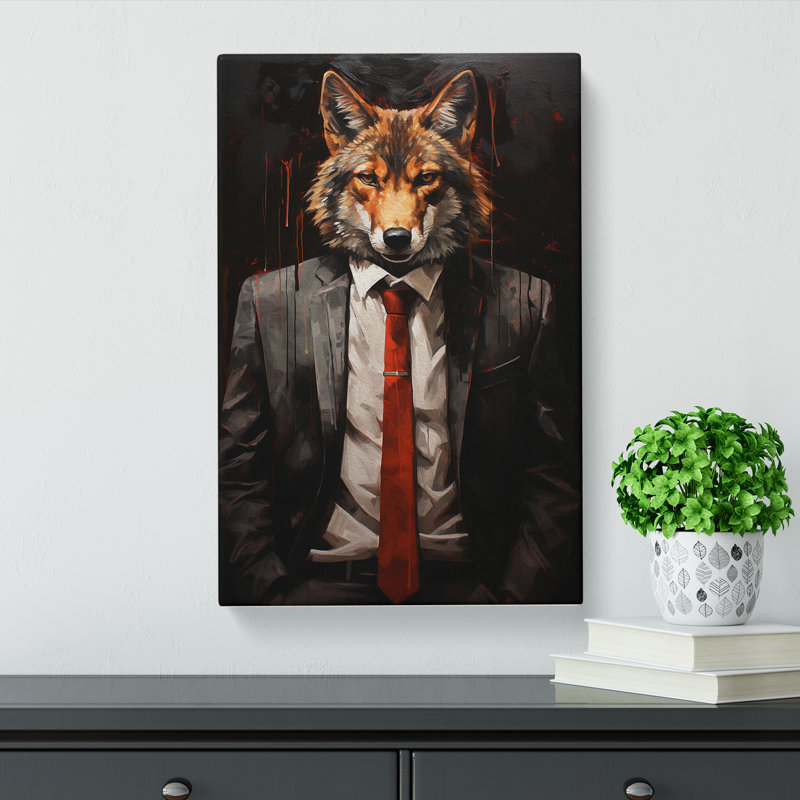 Wolf In A Suit No.3 - Wrapped Canvas, 76cm H x 50cm W x 3cm D