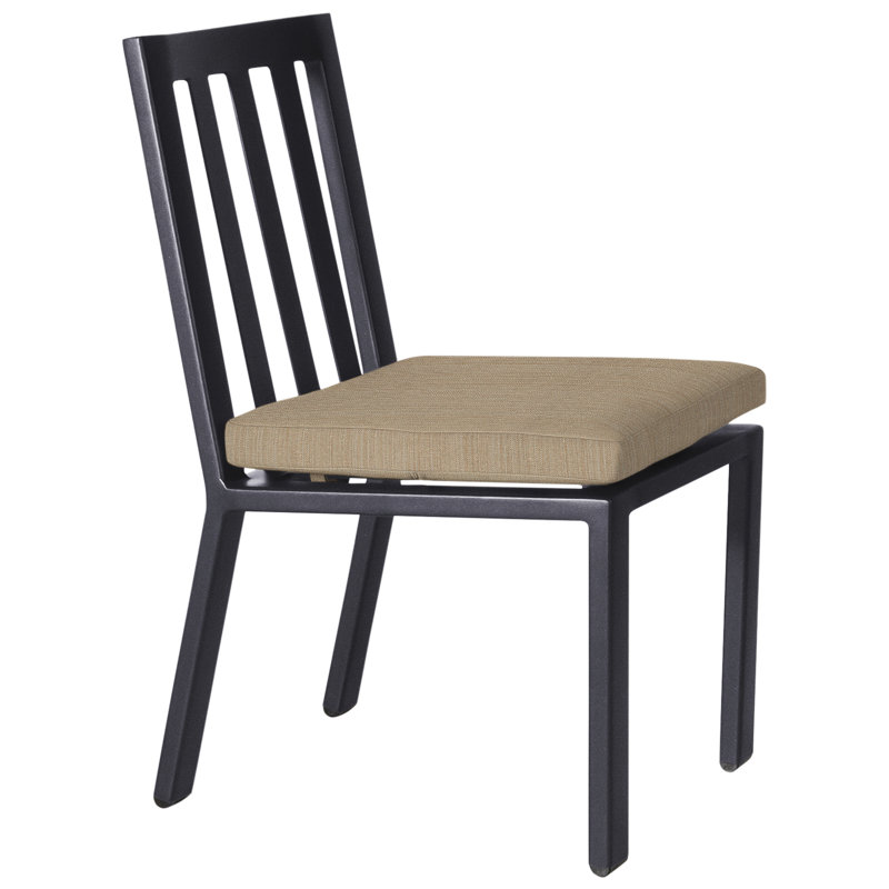 Aris Outdoor Dining Side Chair, Harris Stone, Graphite