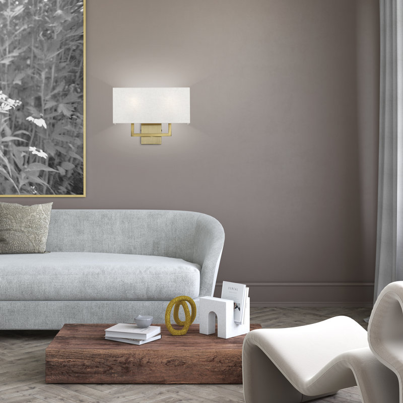 Dorell Steel Flush Mounted Sconce, Antique Brass