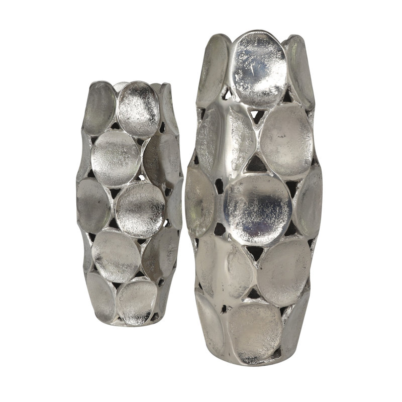 Vase de table en grès Elyjah, Argent