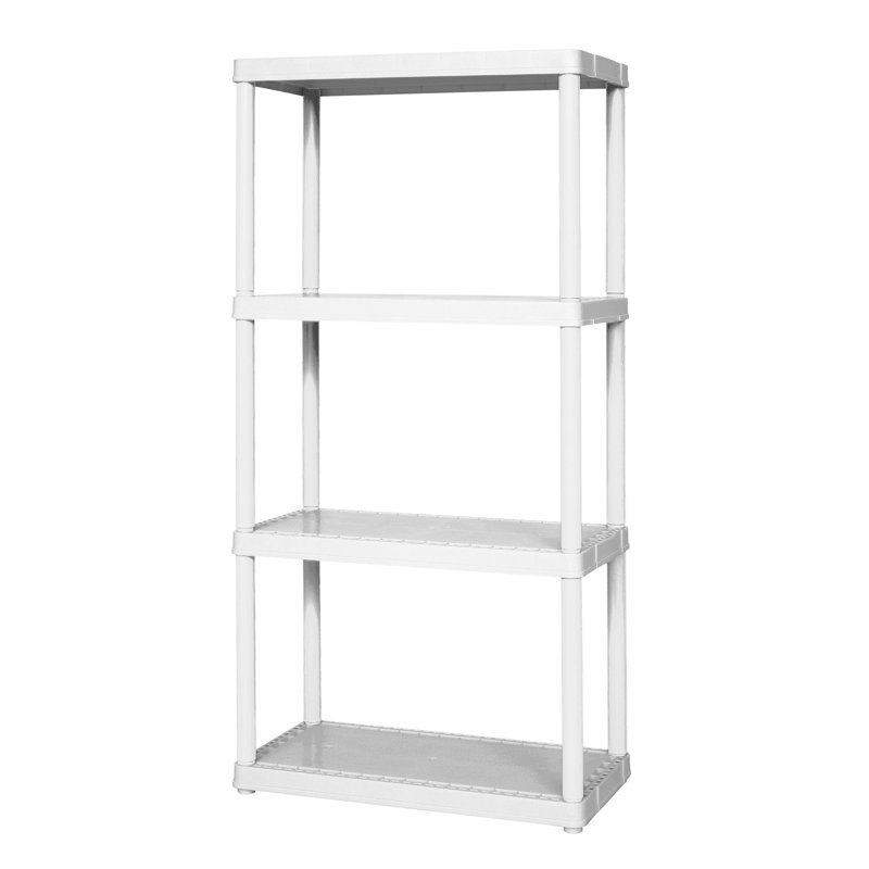 Gracious Living 4 Shelf Fixed Height Light Duty Storage Unit, White (2 Pack)