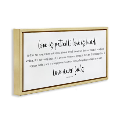 Cadre flottant Love Love Fails Proverb, conception de Natalie Carpentieri