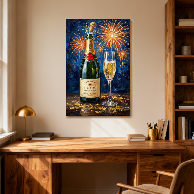 Bouteille de champagne Fashion, H 24 po x l 16 po