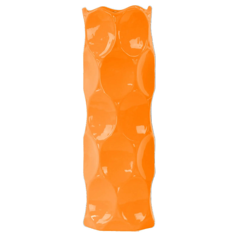 Vase de table en céramique Grier, H 17 po x l 5,5 po x P 5,5 po, Orange