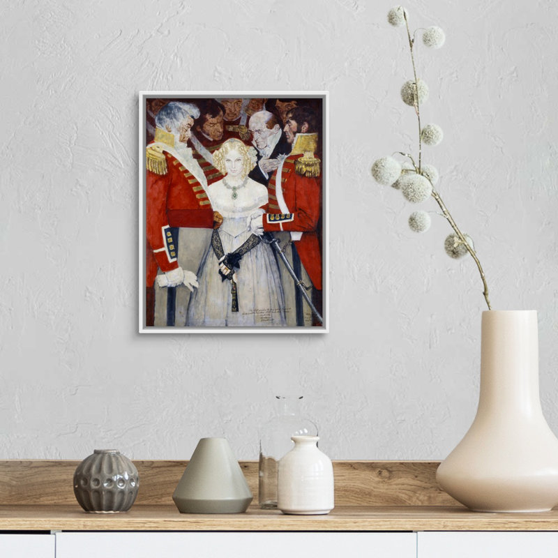 Art mural Becky, Cadre flottant blanc, H 16 po x l 13 po x P 1,75 po