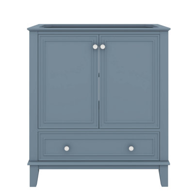 Meuble-lavabo sur pied de 30 po sans lavabo, armoire de salle de bain autoportante en bois avec 2 portes et tiroir pour la salle de bain