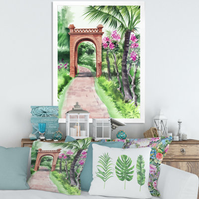 Porte traditionnelle dans une oasis tropicale - peinture sur toile