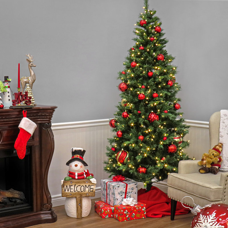 7.5ft. Lehigh Valley Slim Pine Tree with Dual Color LED Lights