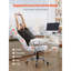 Chaise de bureau inclinable avec repose-pieds, chaise de bureau large en cuir PU robuste, grandes et hautes chaises de bureau de direction avec support lombaire, roues en métal à base solide et silencieuses, blanc
