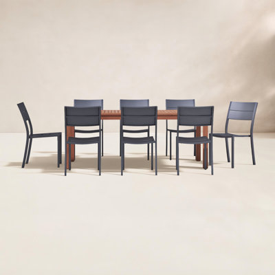 Anautica 96" Eucalyptus Patio Dining Set