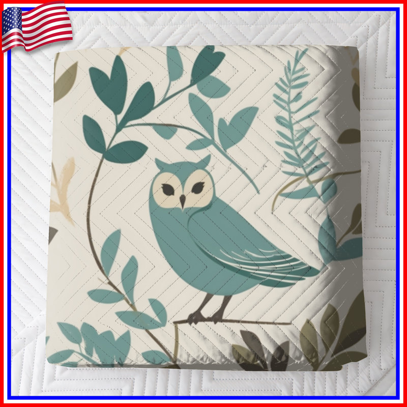 Illustration de hiboux et de feuilles, Double