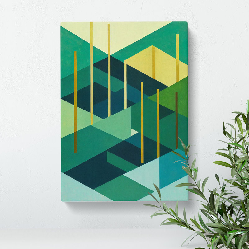 Abstract Forest Shapes No.2 - Wrapped Canvas Print, 76cm H x 50cm W x 3cm D, Wrapped Canvas