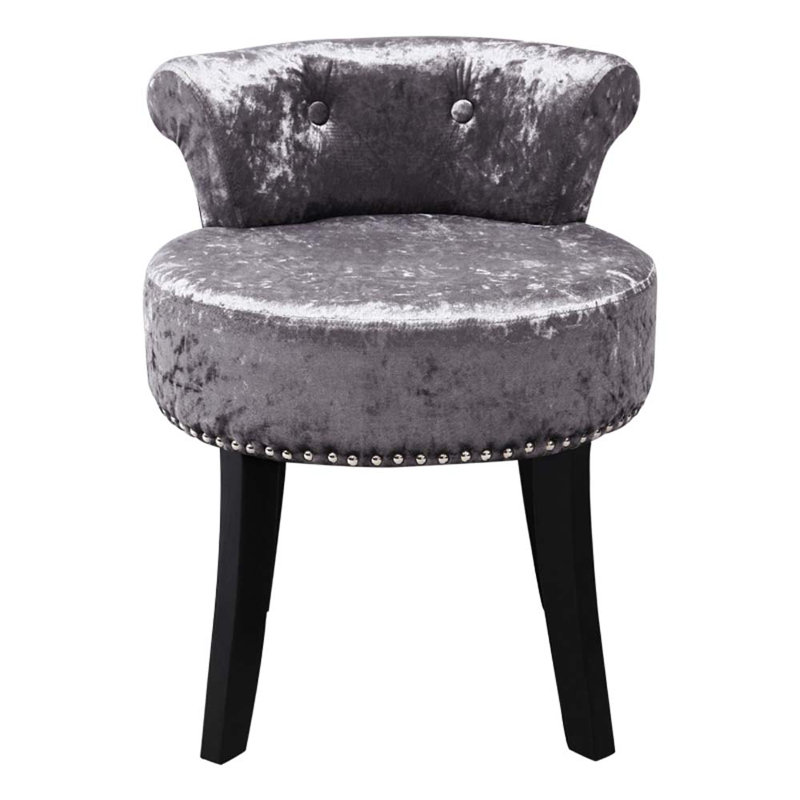 Page Solid Wood Accent Stool, Dark Grey