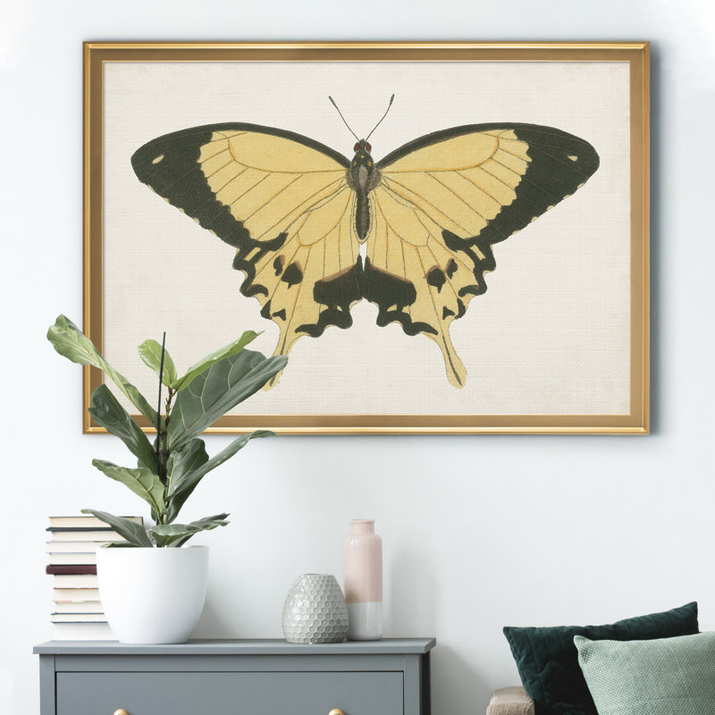 «Beautiful Butterfly I», impression sur toile encadrée, Doré, H 22,5 po x l 30,5 po x P 1,5 po