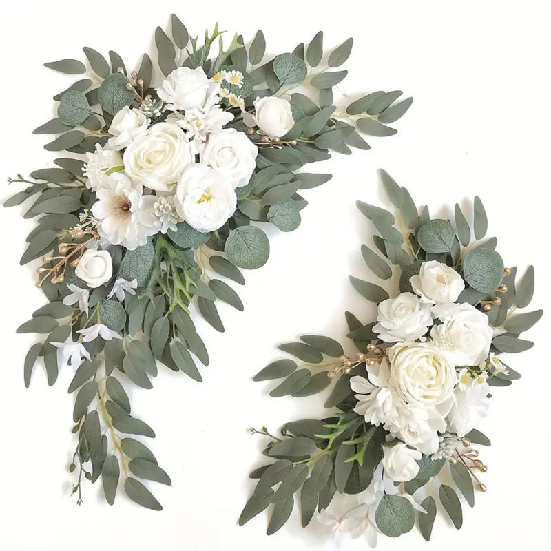 Faux fleurs artificielles kbndieu pour la décoration de la maison, dossier de chaise, bouquet de fleurs, table de mariage, décoration d'escalier