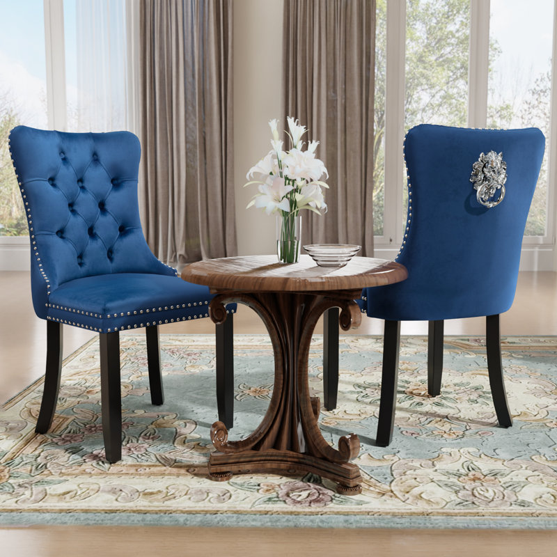 Chaises d'appoint modernes en velours haut de gamme (ensemble de 2), Marine