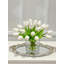 Faux Tulips Floral Arrangement in Square Glass Vase